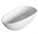 ANZZI Makot 5.6 ft. Man-Made Stone Center Drain Freestanding Bathtub in Matte White