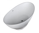 ANZZI Masoko 6.2 ft. Solid Surface Center Drain Freestanding Bathtub in Matte White