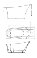 ANZZI Maple 67 in. Acrylic Flatbottom Non-Whirlpool Bathtub in White with Kros Faucet in Polished Chrome