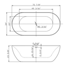 ANZZI Knight Series 6 ft. Freestanding Bathtub in Crimson Snow