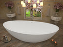 ANZZI Masoko 6.2 ft. Solid Surface Center Drain Freestanding Bathtub in Matte White