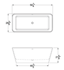 ANZZI Cenere 4.9 ft. Man-Made Stone Center Drain Freestanding Bathtub in Matte White