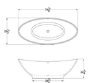 ANZZI Masoko 6.2 ft. Solid Surface Center Drain Freestanding Bathtub in Matte White