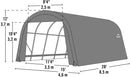 ShelterCoat 15 x 28 ft. Wind and Snow Rated Garage Round Gray STD
