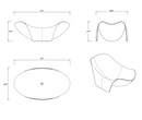 ANZZI Cielo 6.5 ft. Solid Surface Center Drain Freestanding Bathtub in Matte White