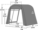 Shelter Logic ShelterCoat 10 x 8 ft. Wind and Snow Rated Garage Round Green STD