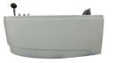 EAGO USA EAGO AM161-L 59" Single Person Corner White Acrylic Whirlpool Bath Tub