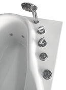 EAGO USA EAGO AM175-L 57'' White Acrylic Corner Jetted Whirlpool Bathtub W/ Fixtures