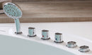 EAGO USA EAGO AM200 5' Rounded Modern Double Seat Corner Whirlpool Bath Tub with Fixtures