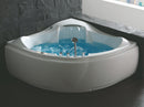 EAGO USA EAGO AM208ETL 5 ft Corner Acrylic White Waterfall Whirlpool Bathtub for Two