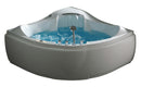 EAGO USA EAGO AM208ETL 5 ft Corner Acrylic White Waterfall Whirlpool Bathtub for Two