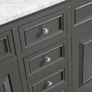 Eviva Monroe 72" Gray Transitional Double Sink Bathroom Vanity w/ White Carrara Top