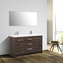 Eviva Lugano 60" Gray Oak Modern Double Sink Bathroom Vanity w/ White Integrated Top