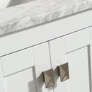 Eviva Hampton 36" White Transitional Bathroom Vanity w/ White Carrara Top