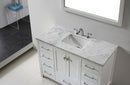 Eviva Aberdeen 42" White Transitional Bathroom Vanity w/ White Carrara Top