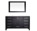 Eviva Aberdeen 60" Espresso Transitional Single Sink Bathroom Vanity w/ White Carrara Top