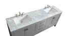Eviva Aberdeen 78" Gray Transitional Double Sink Bathroom Vanity w/ White Carrara Top