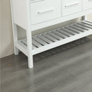 Eviva Natalie 60" White Freestanding Double Sink Bathroom Vanity w/ White Carrara Top