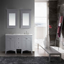 Eviva New York 60" Gray Double Sink Bathroom Vanity w/ White Carrara Top