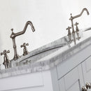Eviva New York 60" White Double Sink Bathroom Vanity w/ White Carrara Top