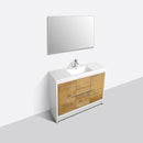 Eviva Grace 60" Natural Oak/White Single Sink Bathroom Vanity w/ White Integrated Top