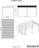Shelter Logic Sojag Portland Wall Gazebo 10 x 16 Brown