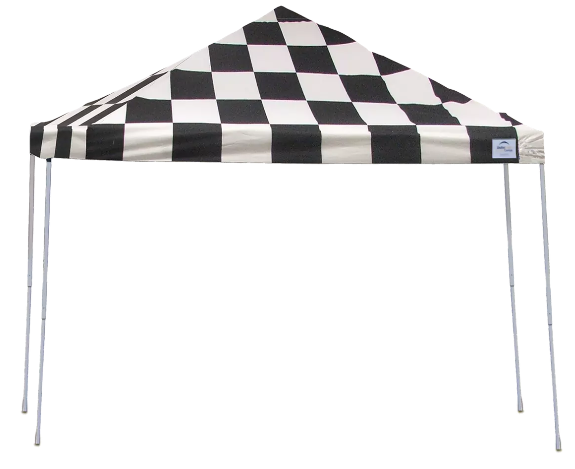 Shelter Logic 12x12 ST Pop-up Canopy, Checkered Flag Cover, Black Roller Bag