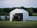Shelter Logic 10'×20' Canopy, 1-3/8" 8-Leg Frame, White Cover, Enclosure Kit