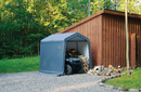 Shelter Logic 8×8×8 Peak Style Storage Shed, 1-3/8" Frame, Grey Cover