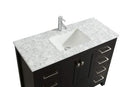 Eviva London 48" x 18" Espresso Transitional Bathroom Vanity w/ White Carrara Top