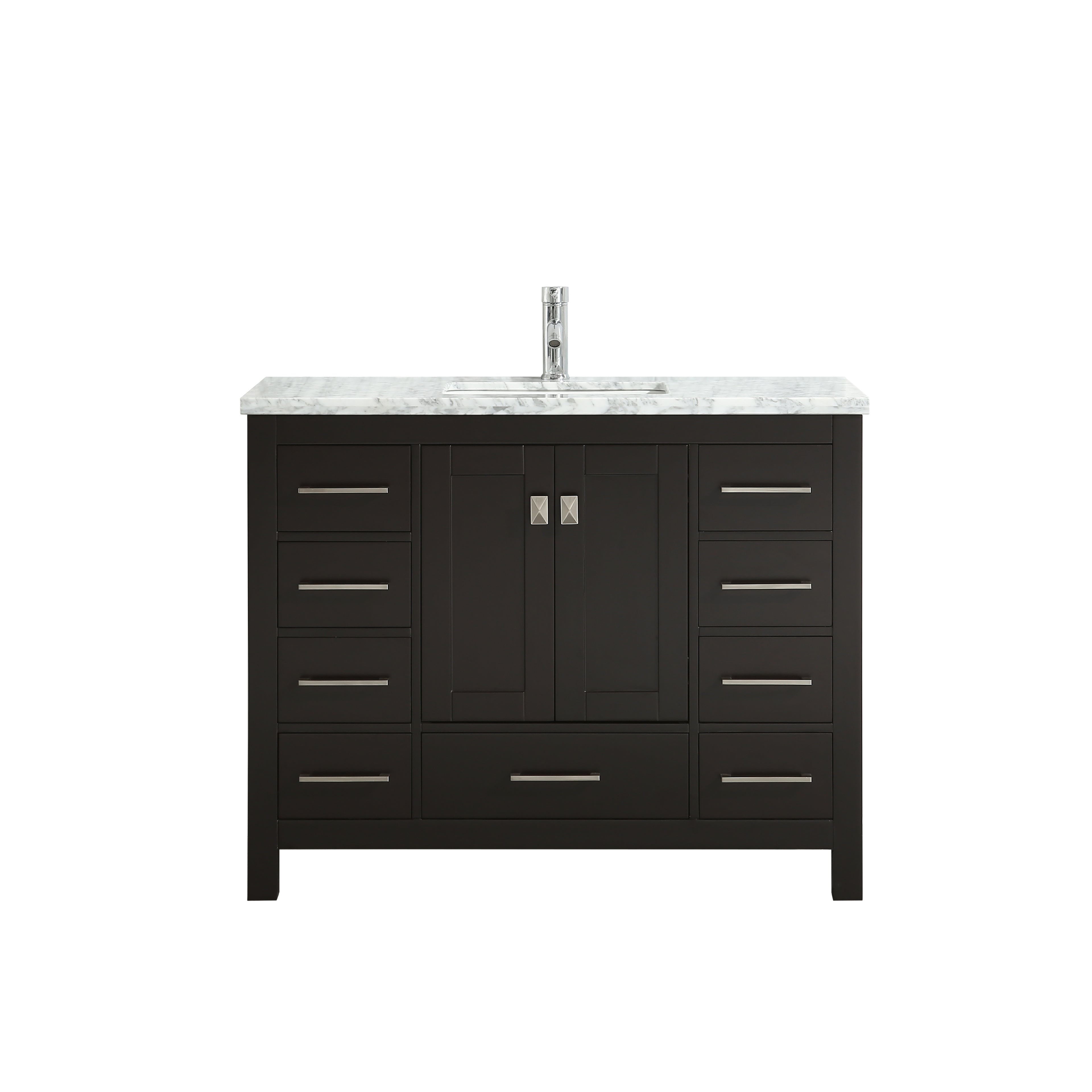 Eviva London 48" x 18" Espresso Transitional Bathroom Vanity w/ White