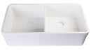 ALFI brand AB512UM-W 32 inch White Double Bowl Fireclay Undermount Kitchen Sink