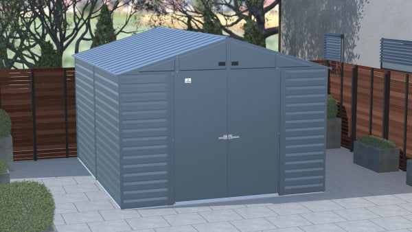 Shelter Logic Arrow Select Steel Storage Shed, 10x12, Blue Grey