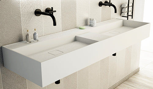 Ideavit SOLIDBLISS-150 Wall Hung With 2 Basins, Bathroom Sinks