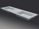 Ideavit  Solid Tech Vanity Top With Double Basin Rectangular Shaped 59 x 18 x 4 inch