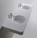 Ideavit Solidbrio Wall Hung Vanity With Double Round Shape Basins. 59 x 19 x 6 inch, White