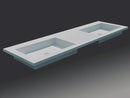 Ideavit  Solid Tech Vanity Top With Double Basin Rectangular Shaped 59 x 18 x 4 inch