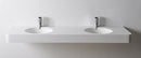 Ideavit Solidbrio Wall Hung Vanity With Double Round Shape Basins. 59 x 19 x 6 inch, White