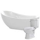 ANZZI Talyah 71 in. Acrylic Soaking Bathtub with Talos 2-piece 1.6 GPF Single Flush Toilet