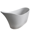 ANZZI Tuasavi 5.6 ft. Solid Surface Center Drain Freestanding Bathtub in Matte White