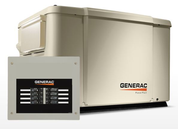 Generac 7.5/6kW Air-Cooled Standby Generator, Steel Enclosure, 8 Circuit LC