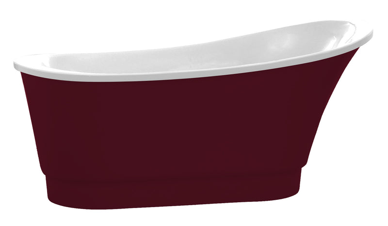ANZZI Prima 67 in. Acrylic Flatbottom Non-Whirlpool Bathtub in Red