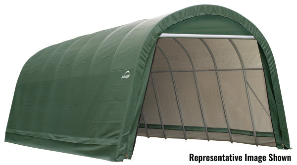 ShelterCoat 15 x 28 ft. Wind and Snow Rated Garage Round Green STD