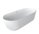 ANZZI Sabbia 5.9 ft. Solid Surface Center Drain Freestanding Bathtub in Matte White