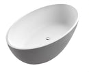 ANZZI Cestino 5.5 ft. Solid Surface Center Drain Freestanding Bathtub in Matte White