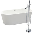ANZZI Chand 67 in. Acrylic Flatbottom Non-Whirlpool Bathtub in White with Havasu Faucet in Polished Chrome