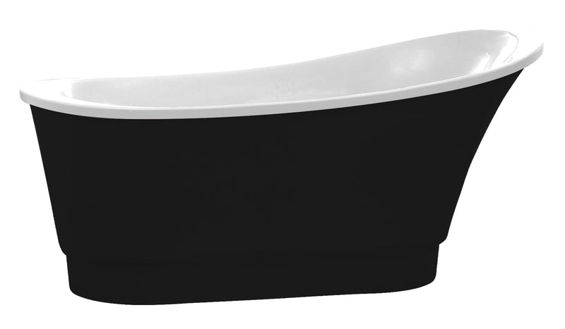 ANZZI Prima 67 in. Acrylic Flatbottom Non-Whirlpool Bathtub in Black