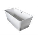 ANZZI Cenere 4.9 ft. Man-Made Stone Center Drain Freestanding Bathtub in Matte White