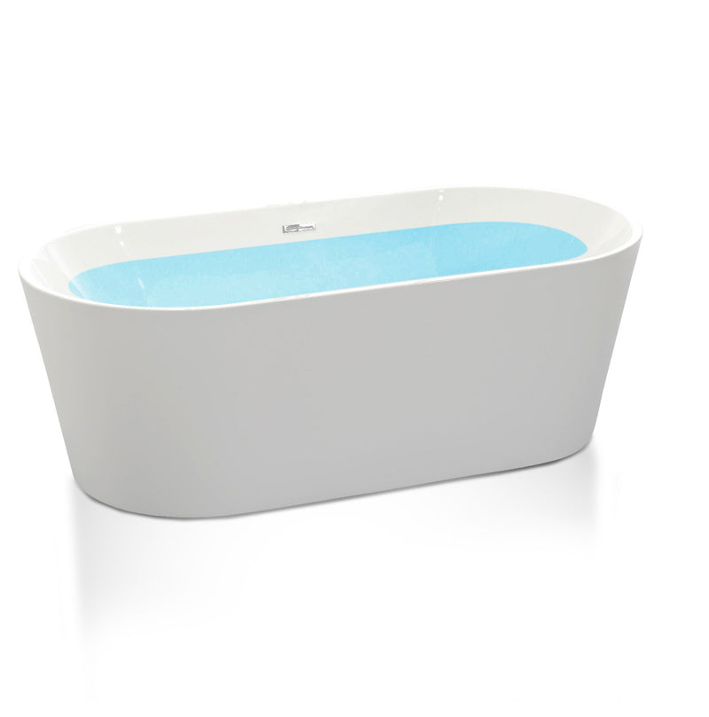 ANZZI Chand Series 5.58 ft. Freestanding Bathtub in White