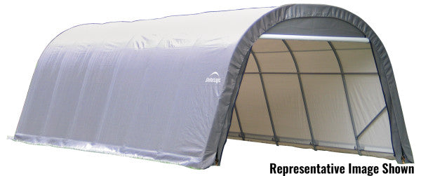 ShelterCoat 12 x 24 ft. Wind and Snow Rated Garage Round Gray STD